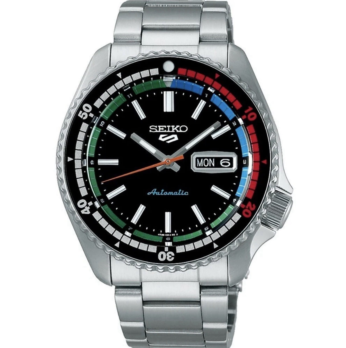 SEIKO 5 Sports Regatta Timer SRPK13K1 Black Dial Men’s Automatic Watch Warranty