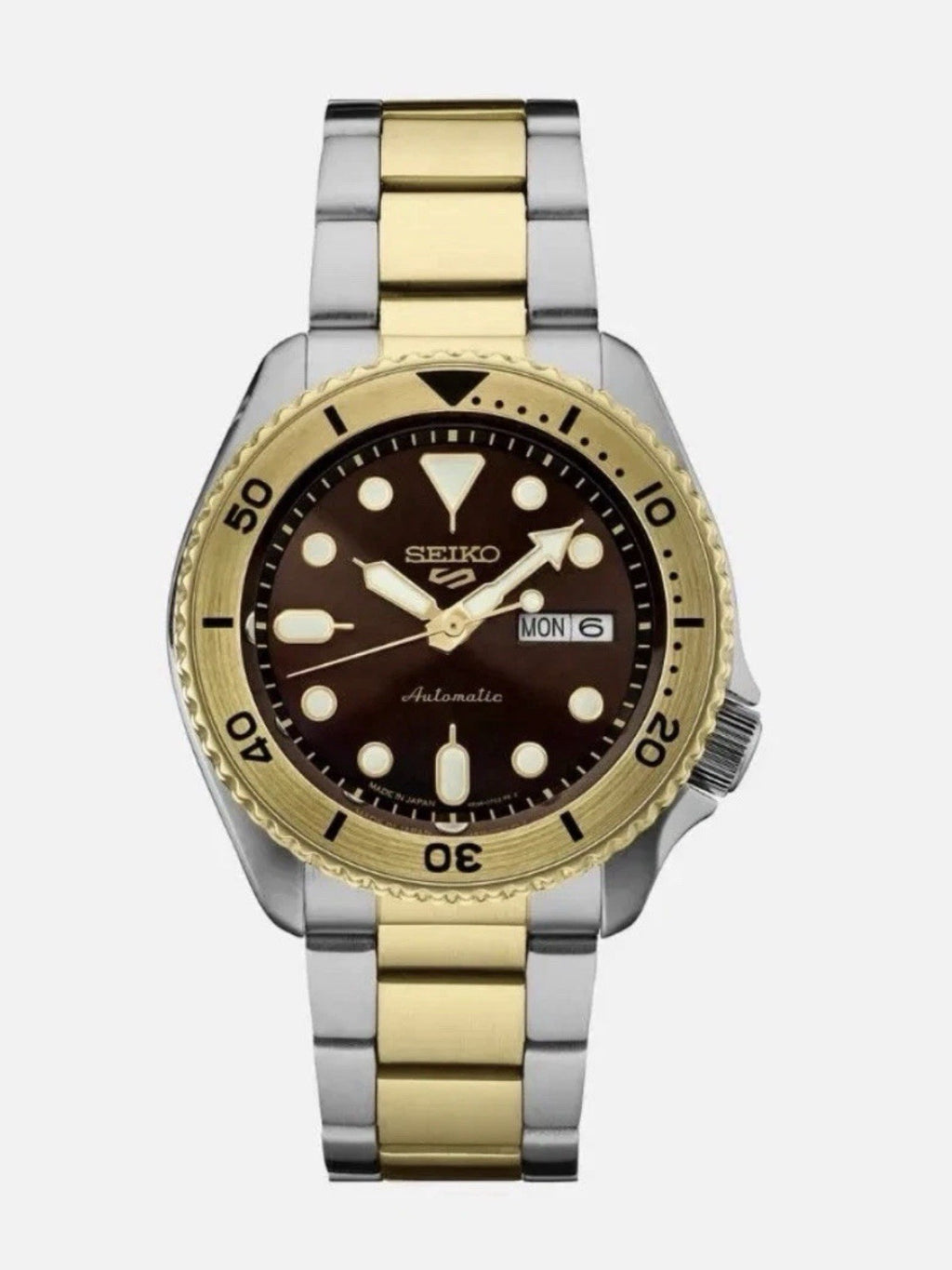 Seiko 5 Automatic SRPK24 Brown Dial Two-Tone 42mm BNIB Box & Papers UK Seller