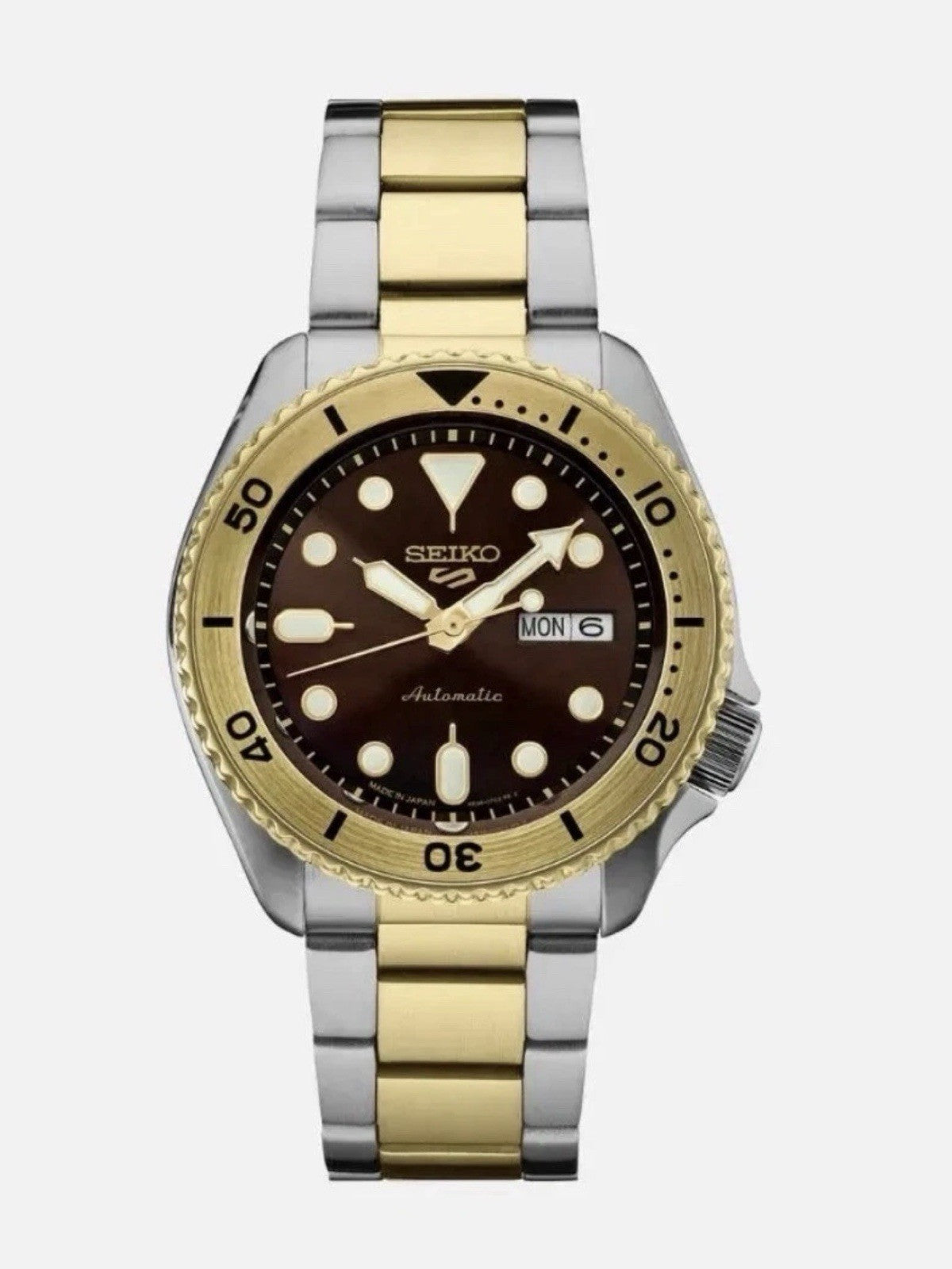 Seiko 5 Automatic SRPK24 Brown Dial Two-Tone 42mm BNIB Box & Papers UK Seller