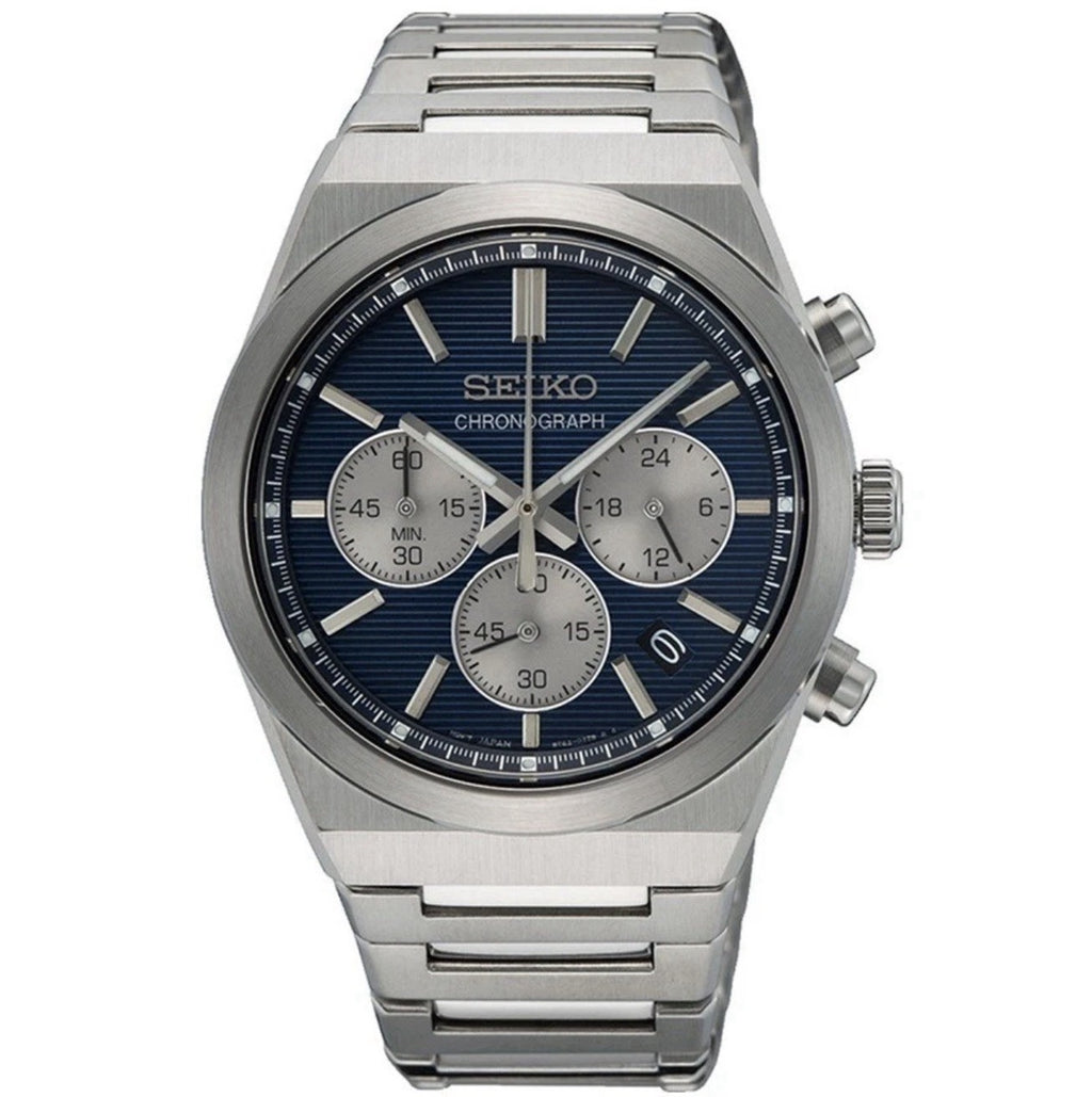 Seiko SSB453P1 Sports Chronograph Blue Dial Quartz Men's Watch 40mm BNIB - UK