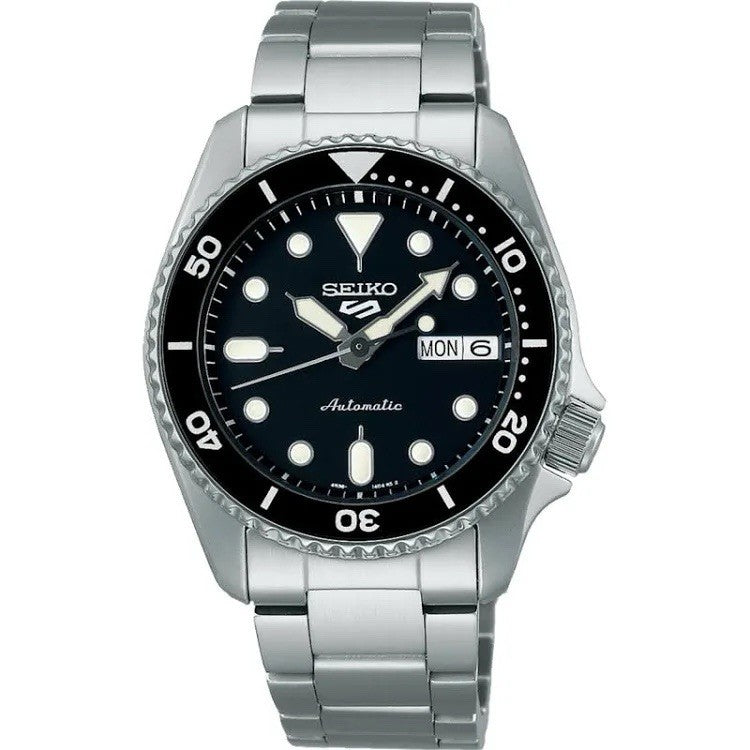Seiko 5 Sports SRPK29K1 Automatic Mens Watch Black Dial Steel Bracelet New - UK