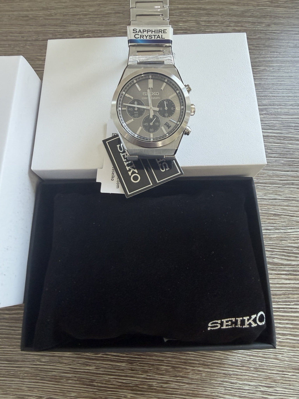 Seiko SSB455P1 Sports Chronograph Grey Dial Quartz Men's Watch 40mm BNIB - UK