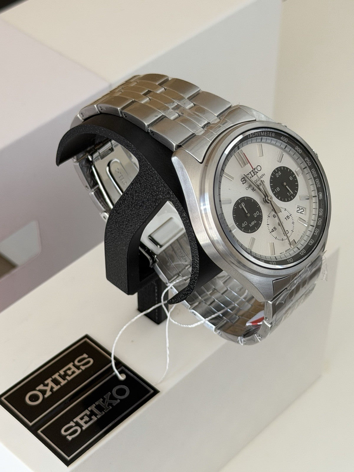 SEIKO SSB425P1 Panda-Style Grey Dial Quartz Chronograph Watch BNIB Warranty UK