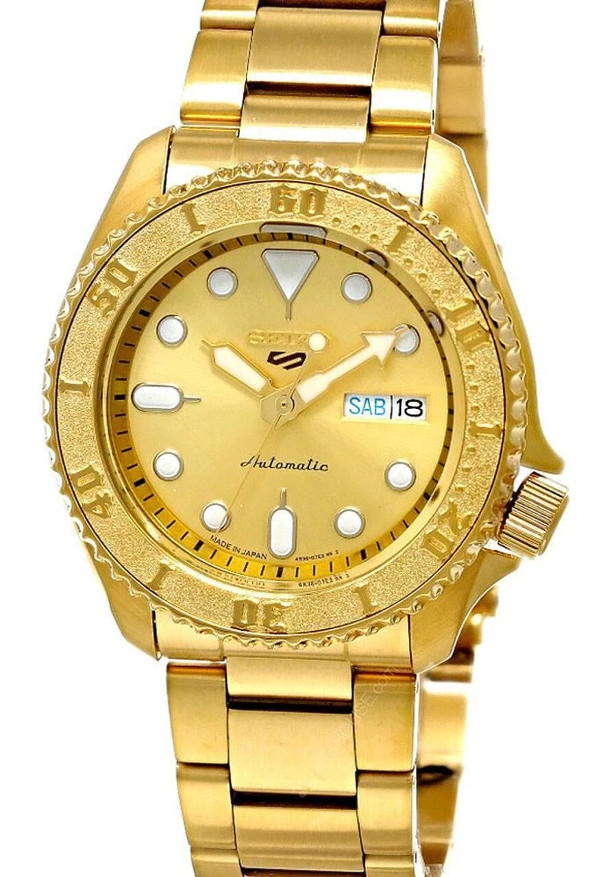 Seiko 5 Sports SRPE74K1 Automatic | Gold Dial | BNIB | Warranty  | UK seller