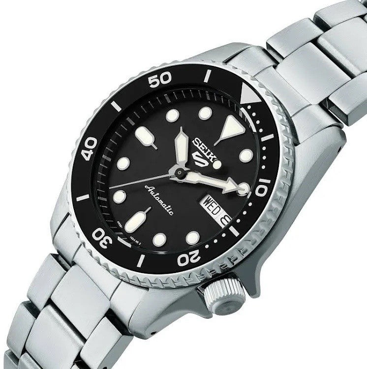 Seiko 5 Sports SRPK29K1 Automatic Mens Watch Black Dial Steel Bracelet New - UK