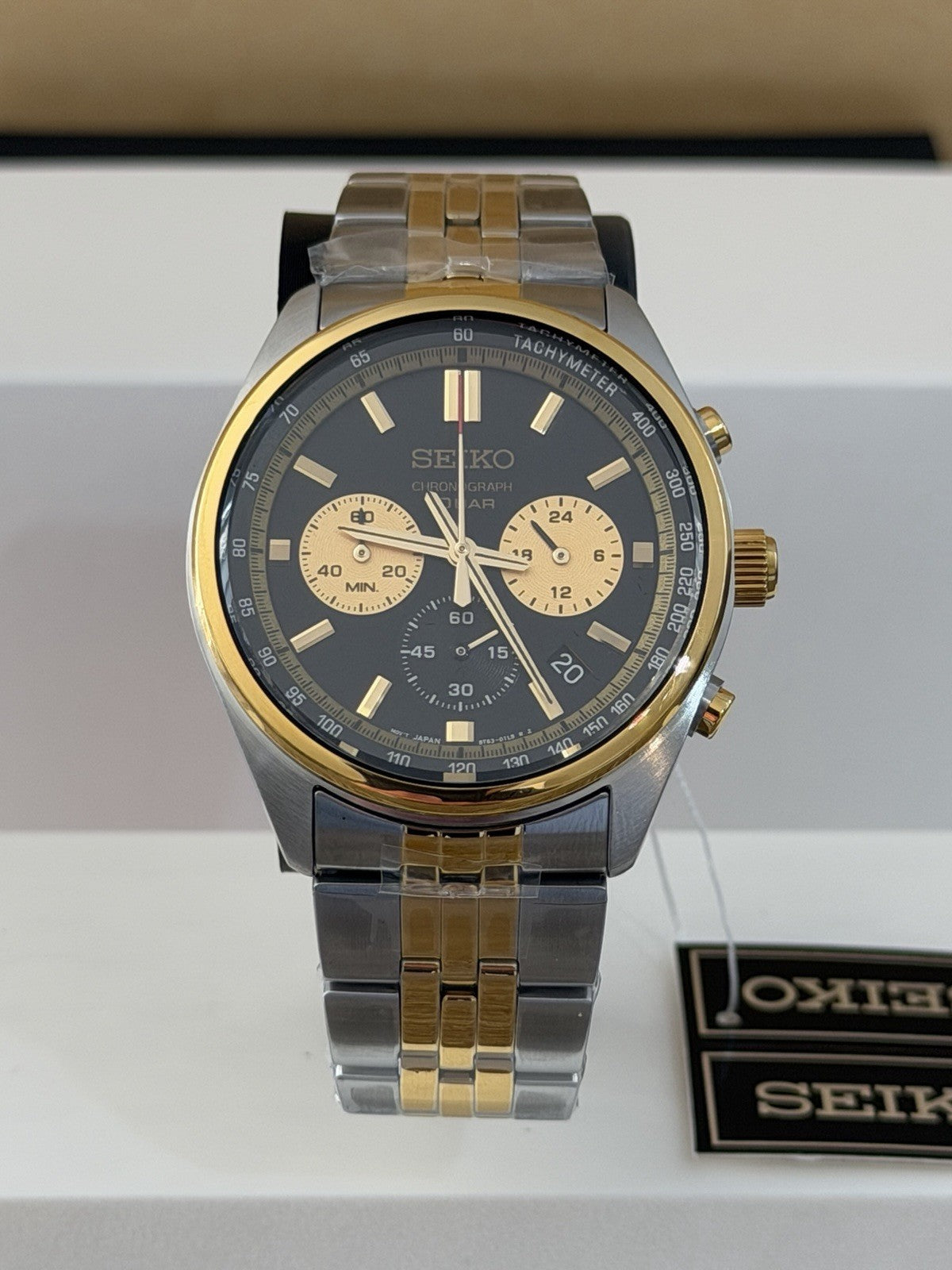 SEIKO SSB430P1 Two Tone Black Dial Quartz Chronograph Watch BNIB - Warranty - UK