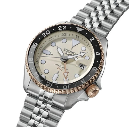 RARE Seiko 5 Sports GMT SSK046K1 Sunrise Limited Edition Champagne Dial Mens UK