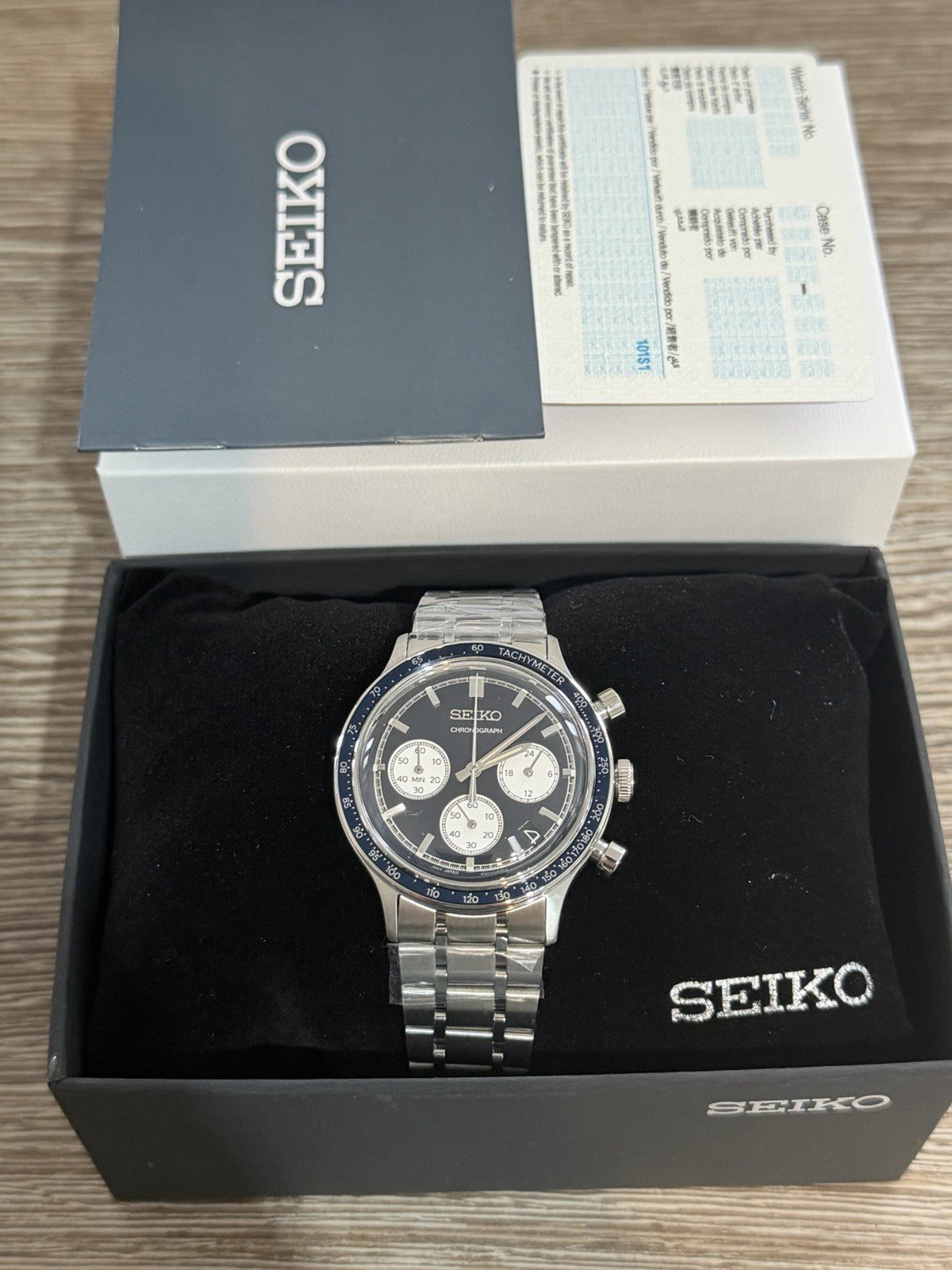 Seiko SSB477P1 Sports Chronograph Blue Dial Men's Quartz Watch BNIB New - UK
