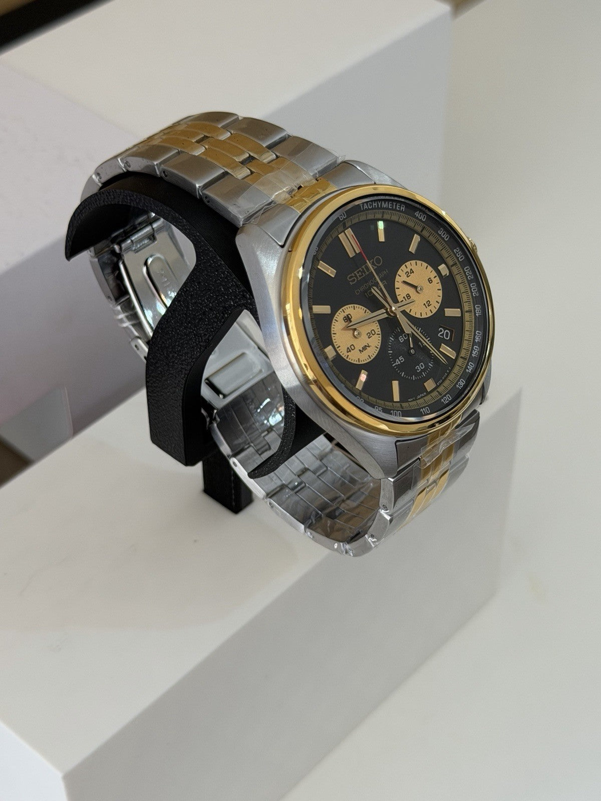 SEIKO SSB430P1 Two Tone Black Dial Quartz Chronograph Watch BNIB - Warranty - UK