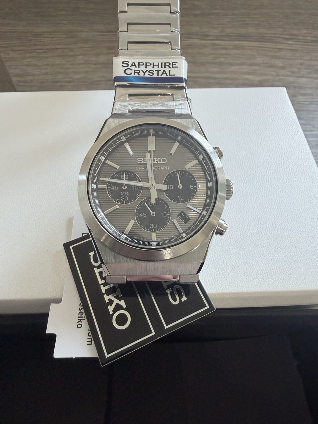 Seiko SSB455P1 Sports Chronograph Grey Dial Quartz Men's Watch 40mm BNIB - UK