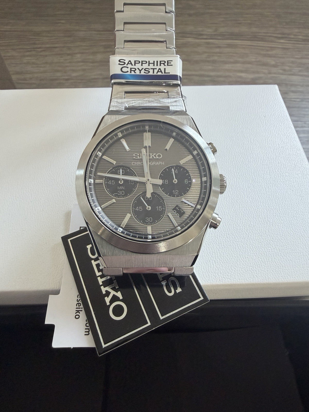 Seiko SSB455P1 Sports Chronograph Grey Dial Quartz Men's Watch 40mm BNIB - UK