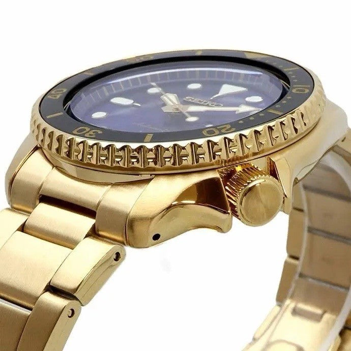 Seiko SRPK20 Seiko 5 Automatic Mens Watch Blue Dial Gold New Box Papers - UK