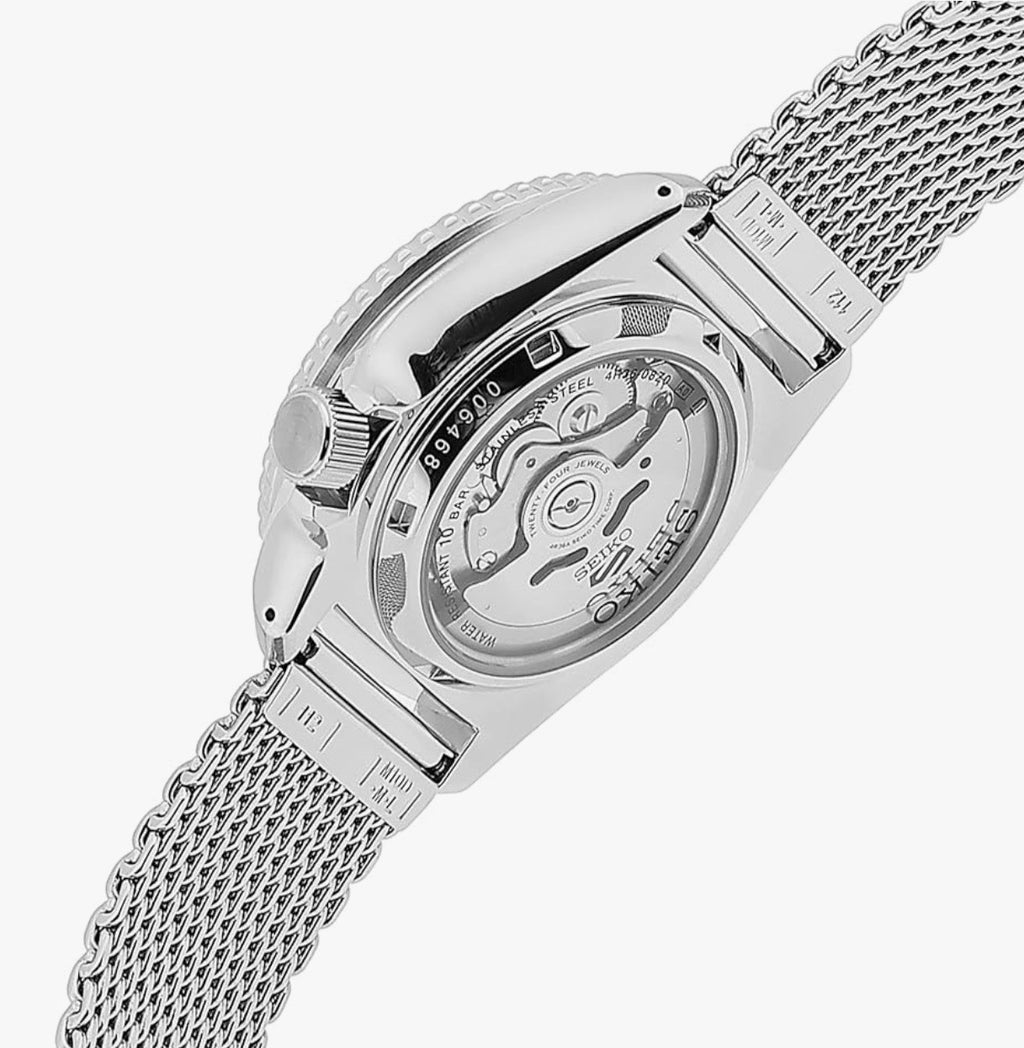 Seiko 5 Sports SRPE75K1 Automatic Cream Dial Mesh Bracelet BNIB UK - RRP £349.00