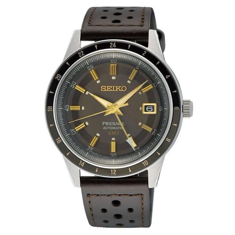 SEIKO Presage 60s Road Trip GMT SSK013J1 Brown Dial Men’s Watch Warranty UK