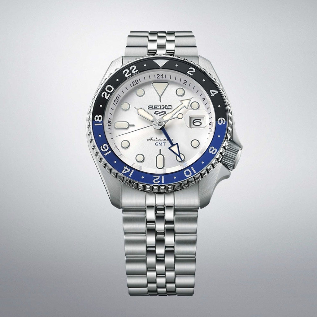 SEIKO 5 Sports SKX GMT Automatic SSK033K1 Silver White Dial Men’s Watch Warranty