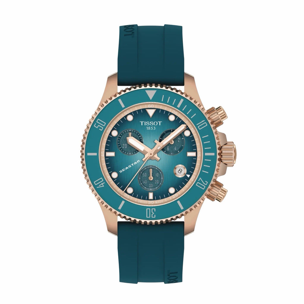 Tissot Seastar Chrono T120.217.37.041.00 38mm Turquoise Dial Quartz BNIB 300M UK
