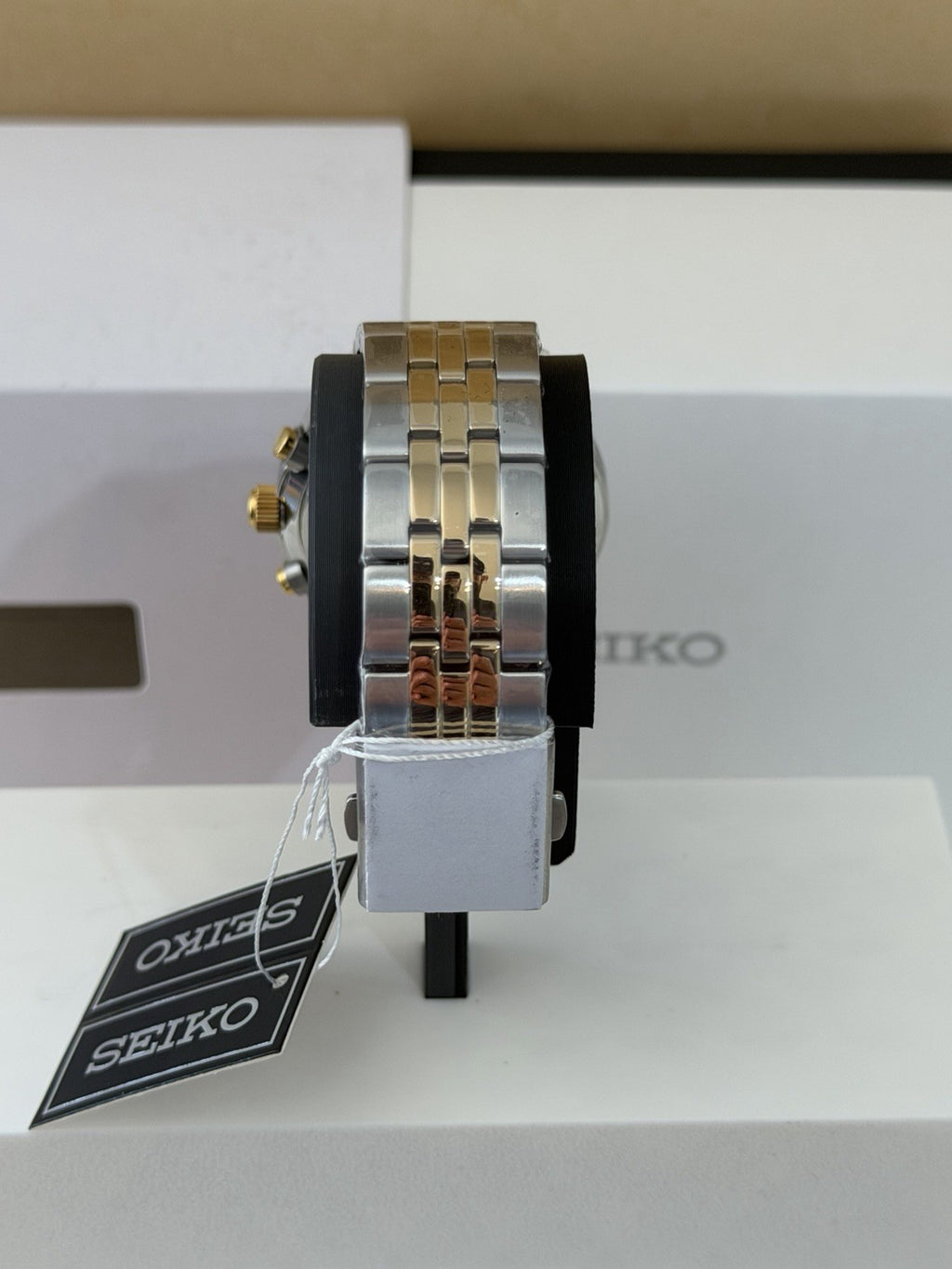 SEIKO SSB430P1 Two Tone Black Dial Quartz Chronograph Watch BNIB - Warranty - UK