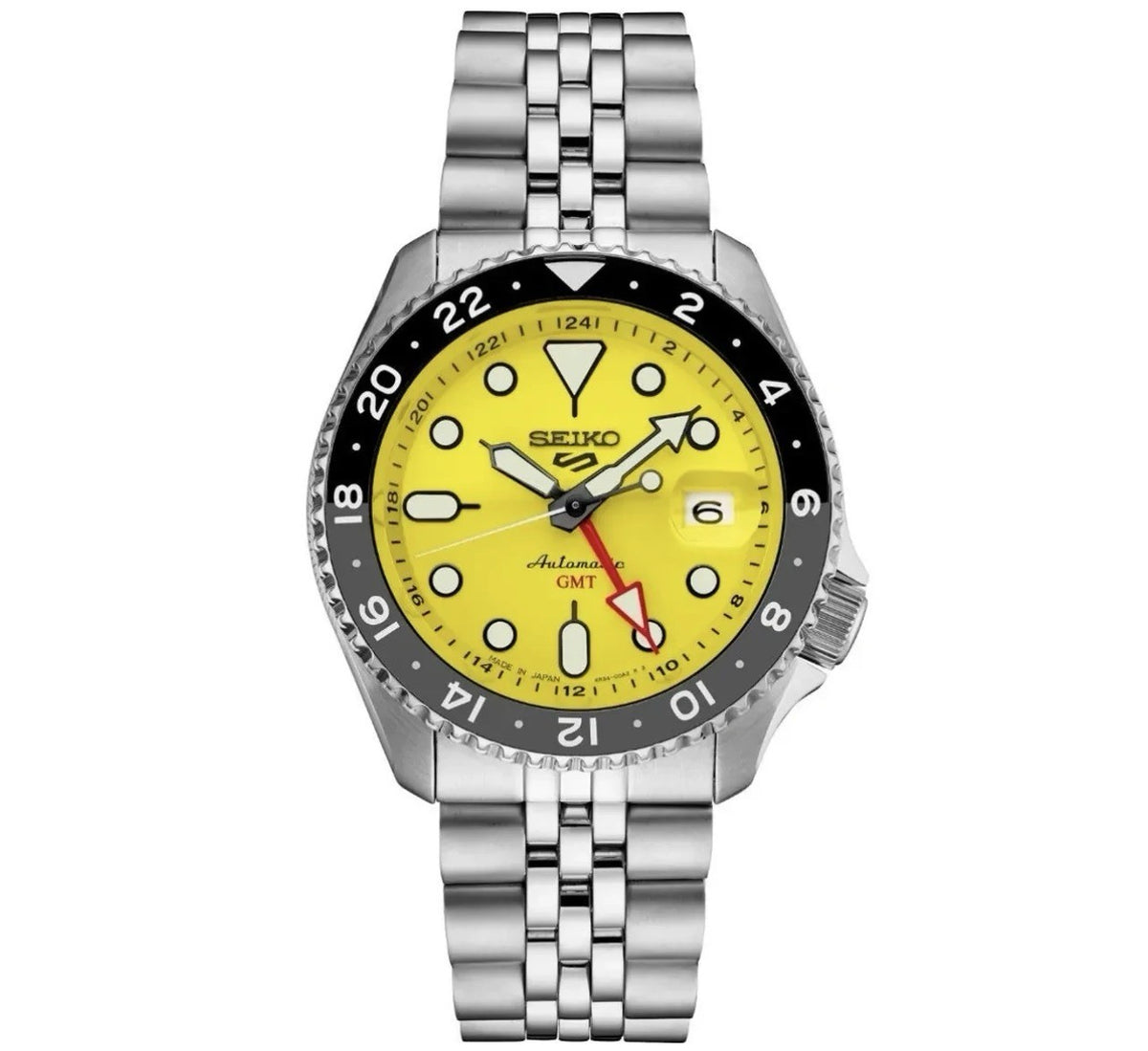 SEIKO 5 Sports SKX GMT Automatic SSK017K1 Yellow Dial Men’s Watch Warranty - UK