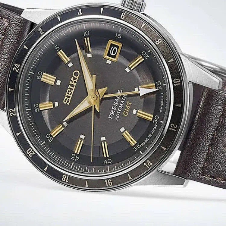 SEIKO Presage 60s Road Trip GMT SSK013J1 Brown Dial Men’s Watch Warranty UK