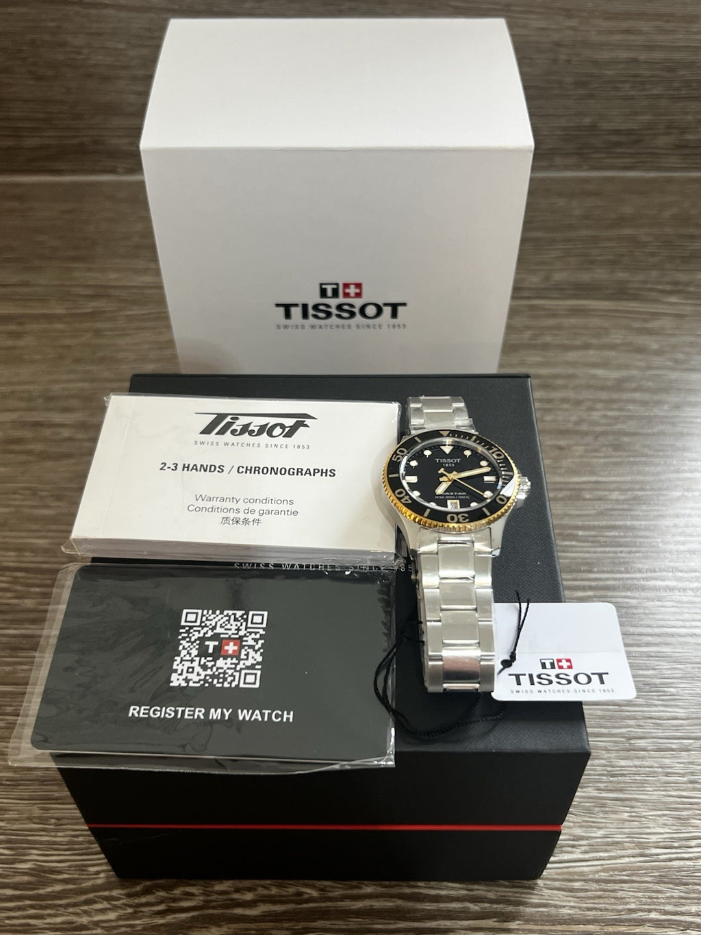 Tissot Seastar 1000 Quartz 36mm Black Dial Two Tone Watch T120.210.21.051.00 UK