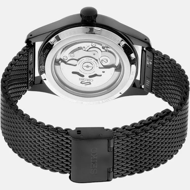 SEIKO 5 Sports Flieger SRPH25K1 Black Dial Mesh Bracelet Men’s Watch Warranty UK