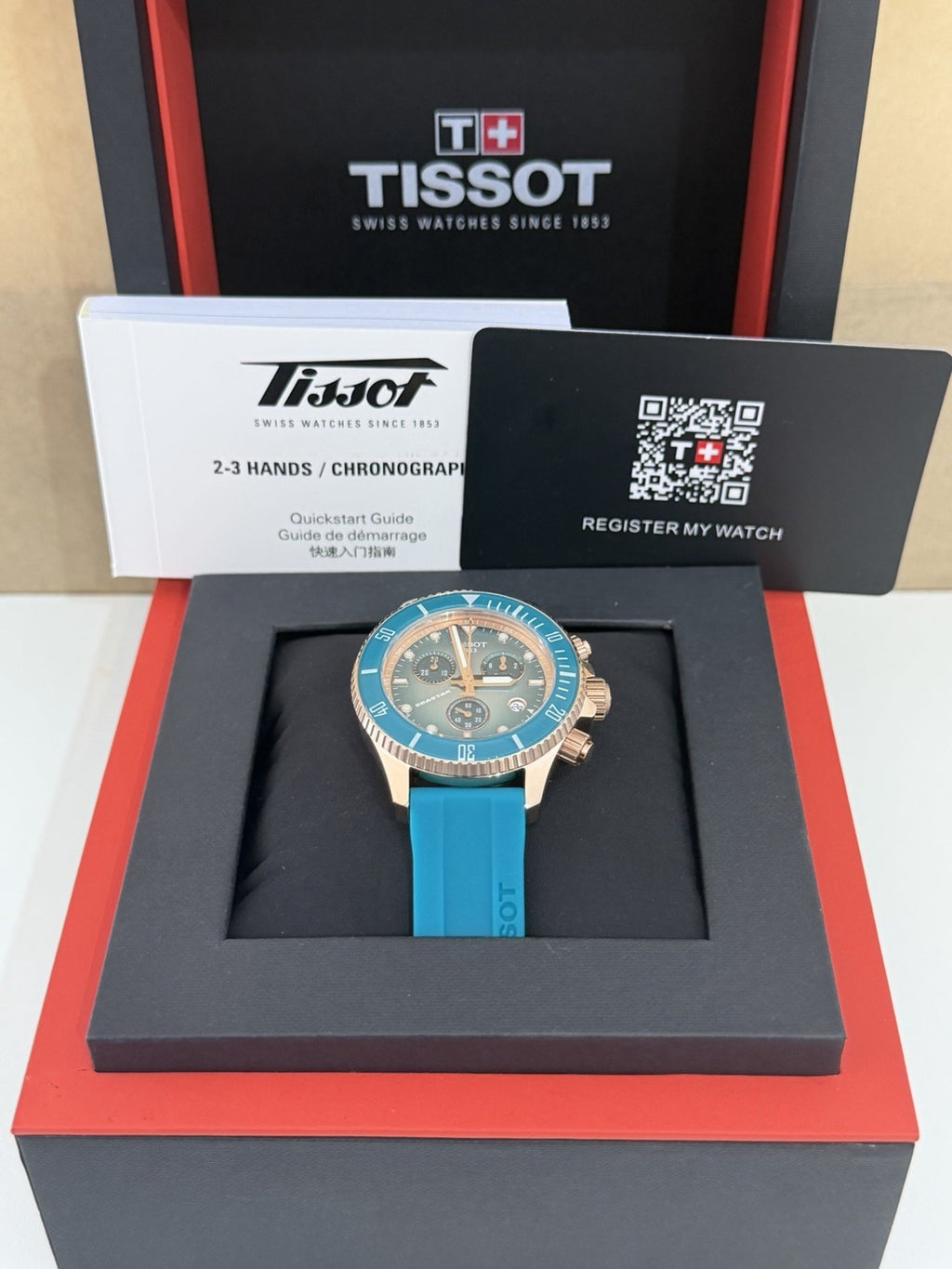 Tissot Seastar Chrono T120.217.37.041.00 38mm Turquoise Dial Quartz BNIB 300M UK